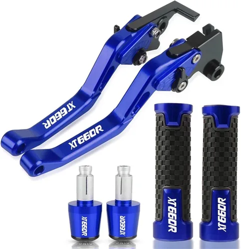 Vista 9 de Palancas de freno Accesorios de motocicleta CNC Palancas de embrague de freno Manillar Manillar Agarres extremos para Yamaha XT660R XT 660R