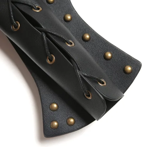 Vista 6 de HZMAN Cinturón de espada de cuero, diseño de rana LARP, medieval, accesorio para disfraz, funda de espada de caballero de estoque