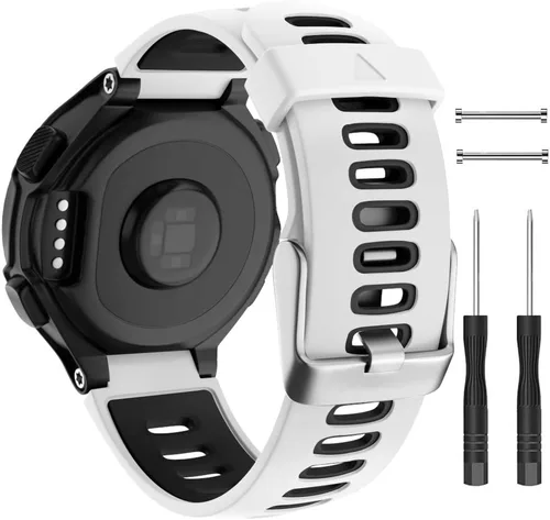 Vista 10 de ISABAKE Correa de reloj de repuesto para Garmin Forerunner 735XT/Approach S20 S5 S6 Correa de silicona suave con hebilla de metal compatible