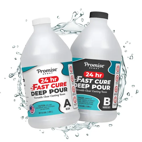 Vista 8 de Promise Epoxy Resina de vertido profundo Fast Cure de 64 onzas, transparente y resistente a los rayos UV, tiempo de desmoldeo de 24 horas, sin