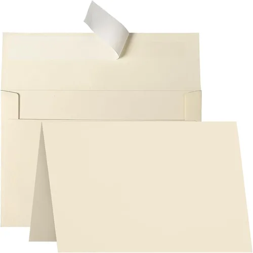 Vista 11 de Goefun Tarjetas y sobres de papel kraft marrón de 5 x 7 pulgadas, sobres A7 autosellados con cartulina marrón plegada de 5 x 7 pulgadas, paquete
