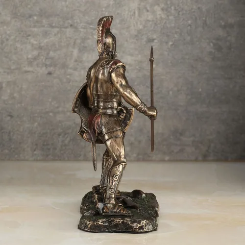 Vista 4 de Veronese Design Aquiles Rage Trojan War Hero Achilleus Holding Lanza y Escudo Estatua