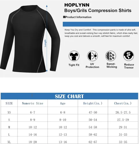 Vista 6 de HOPLYNN Paquete de 4 pantalones de compresión para niños y jóvenes, mallas atléticas, capa base debajo de los pantalones, equipo para deportes