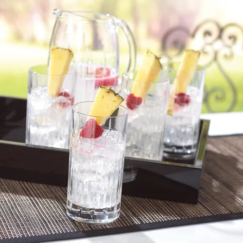 Vista 4 de Reed & Barton Soho Crystal - Juego de 4 vasos helados para bebidas, 5.90 libras, transparente