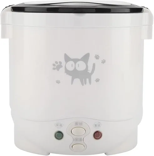 Vista 10 de Arrocera, olla arrocera pequeña, olla arrocera de 6 tazas, olla arrocera de 1 litro, vaporera, lonchera eléctrica de 12 V para coche, vaporizador