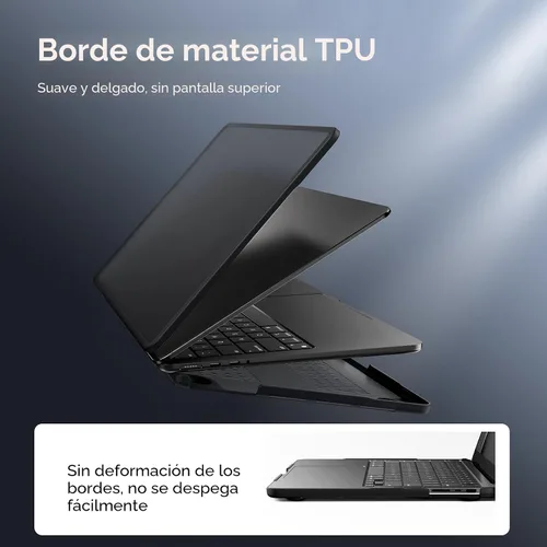 Vista 2 de BlueSwan - Funda antigrietas para MacBook Pro de 14 pulgadas M5-M1 Pro/Max 2026-2021 Anti-Scratch Protective Hard Shell Case, Soft TPU Bumper