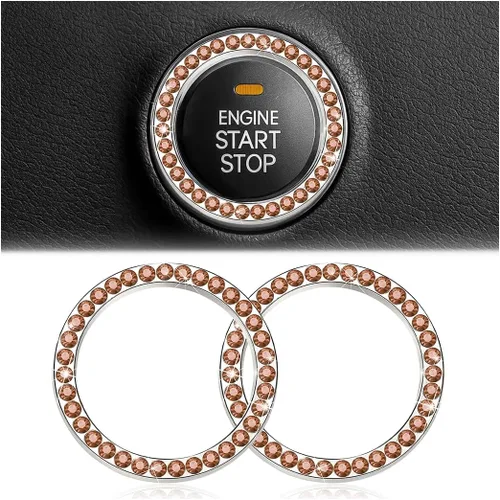 Vista 25 de Calcomanías de anillo de arranque de motor con diamantes de imitación de cristal, paquete de 2 unidades, cubierta / calcomanías para botón de Doble