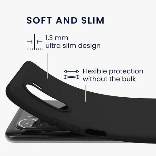 Vista 2 de kwmobile Funda compatible con Xiaomi Mi 11i / Poco F3 - Funda protectora de silicona TPU suave y delgada - Negro