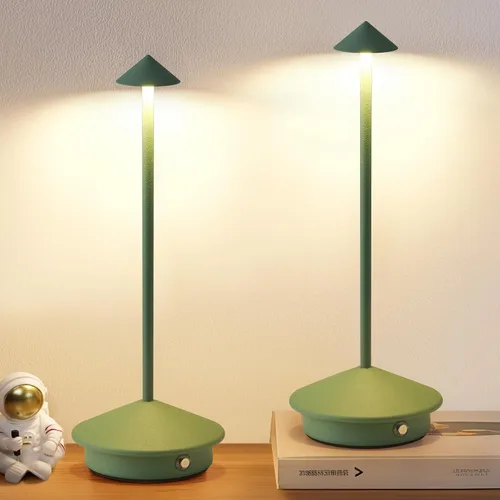 Vista 13 de Juego de 2 lámparas de mesa modernas inalámbricas, lámparas de escritorio LED portátiles, iluminación con batería recargable de 5000mAh