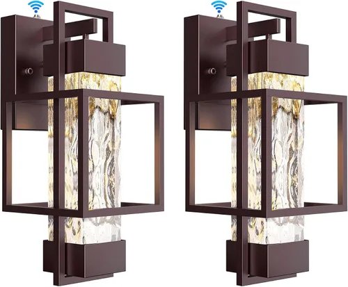 Vista 11 de PARTPHONER Luminarias Modernas para Exteriores con Sensor de Anochecer a Amanecer, Paquete de 2, Aplique de Pared Exterior de 15" Impermeable