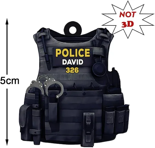 Vista 5 de Llavero personalizado para oficiales de policía, regalo de policía personalizado para él, llavero de policía personalizado, regalos de policía