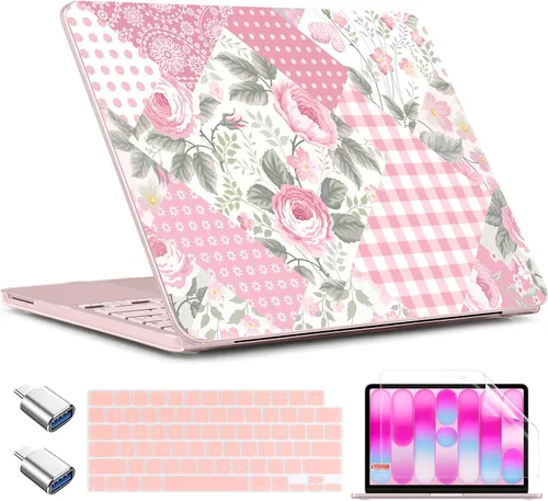 Vista 33 de TWOLSKOO Funda para MacBook Neo de 13 pulgadas 2026 A3404 A18 Pro Chip, funda rígida de plástico con adaptador tipo C, 2 fundas para cámara web