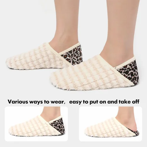 Vista 5 de XIHALOOK Pantuflas de casa para mujeres y hombres, zapatos de calcetín acogedores con suela de goma suave para interiores y exteriores