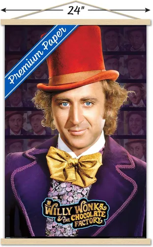 Vista 3 de Trends International Willy Wonka And The Chocolate Factory - Póster de pared de Willy Wonka, 22.375 x 34 pulgadas, paquete de impresión premium