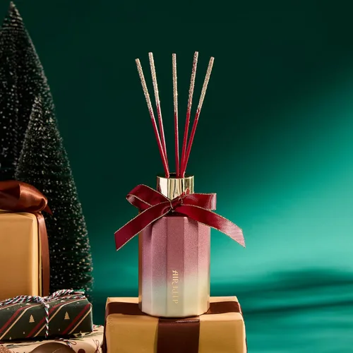 Vista 2 de Airkeep - Juego de Difusor de Cañas - Especias Navideñas Difusor de Canas Navideño con 8 Varillas de Junco - Difusor de Aceite Perfumado