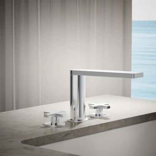 Vista 2 de Kohler 73081-3-CP Composed® Grifo de baño para montaje en cubierta con asas cruzadas, cromo pulido