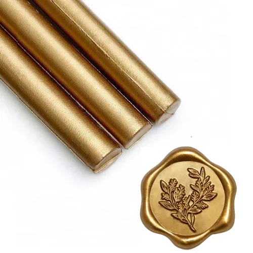 Vista 14 de UNIQOOO Mavailable - Varillas de cera para sellar con pistola de pegamento para sello de cera, dorado antiguo metálico, ideal para invitaciones
