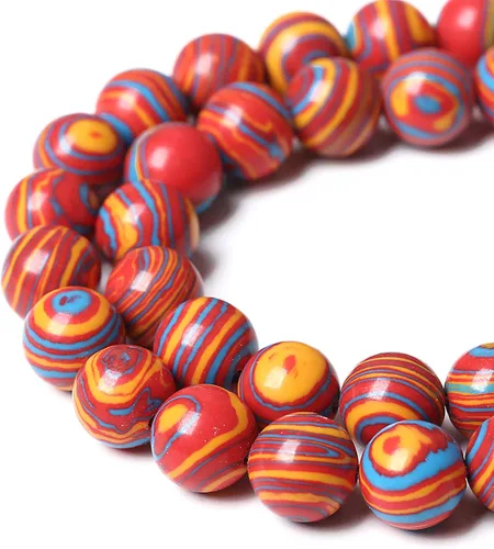 Vista 19 de 100 cuentas de piedra multicolor natural de 0.236 pulgadas (0.236 in), cuentas espaciadoras sueltas redondas para hacer pulseras, collares, aretes