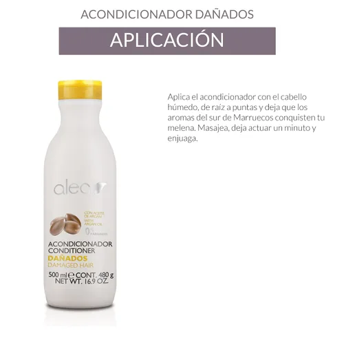 Vista 5 de ALEA - Acondicionador para el cabello dañado - Línea de cabello dañado - 16.9 fl oz - con proteínas de seda y aceite de argán - Libre de sulfatos