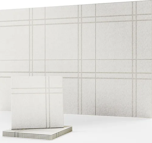 Vista 14 de Soundproofing Panels, Decorative Acoustic Wall Art, Sound Absorbing, 6 Pack Spatial Line