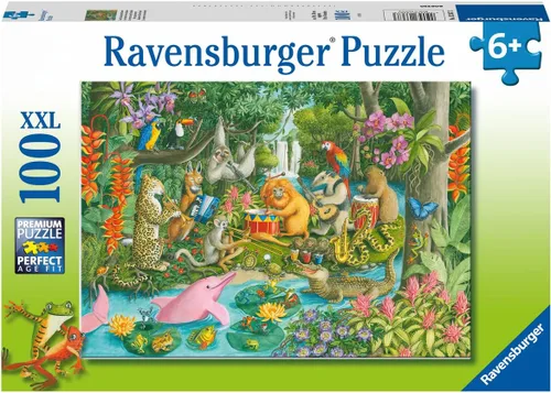 Vista 2 de Ravensburger Rainforest River Band - Rompecabezas de 100 piezas XXL para niños, 13367, cada pieza es única, las piezas encajan perfectamente