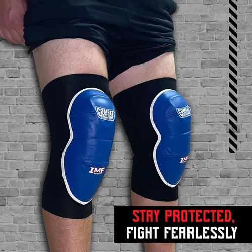 Vista 4 de Rodilleras MMA Avanzadas de Combat Sports IMF Tech™ – Espuma Moldeada por Inyección, Superficie de Golpeo de Cuero, Manga de Apoyo de Neopreno