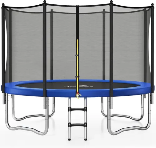 Vista 16 de JELENS Trampolín de 8 pies, 10 pies, 12 pies, 14 pies, 15 pies, trampolines para exteriores con red de cierre y escalera, trampolines recreativos