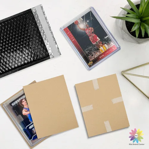 Vista 5 de Mat Board Center - Paquete de 100 protectores de cartón para tarjetas Marrón