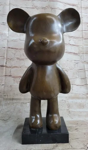 Vista 3 de EUROPEAN BRONZE Escultura encantadora de Mickey Mouse de dibujos animados de Finery Escultura de brillo Hot Cast por Think Bronze