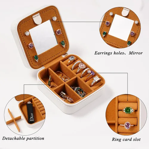 Vista 2 de Yesteel Joyero con inicial, organizador de joyas, cajas de joyería para viajes, mejores amigas, regalos de cumpleaños para mujeres, regalos