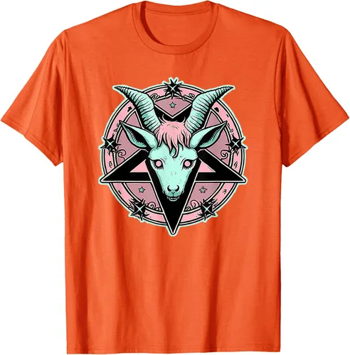 Vista 90 de Camiseta Kawaii Paste Creepy Goat Pentacle, Negro