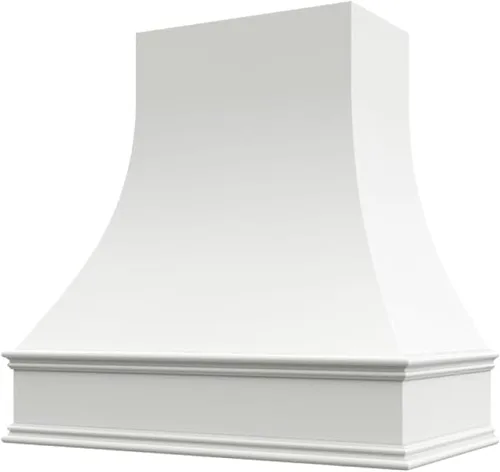 Vista 8 de Cubierta para campana extractora de madera sin terminar, parte delantera curva, 31.5 pulgadas de ancho x 36 pulgadas de alto Unfinished