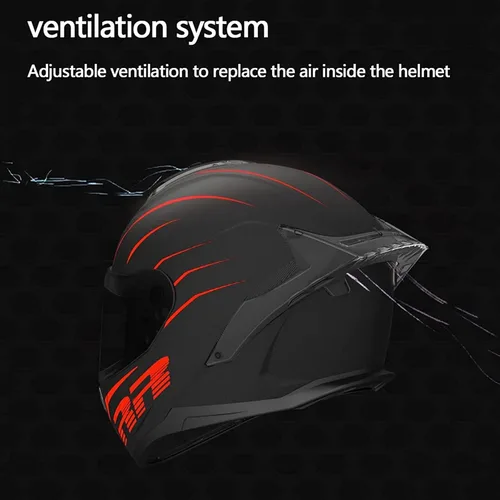 Vista 5 de RUANLOV Casco de motocicleta de cara completa, casco de motocicleta frontal abatible, casco integrado aprobado por DOT/ECE, casco abatible de cara
