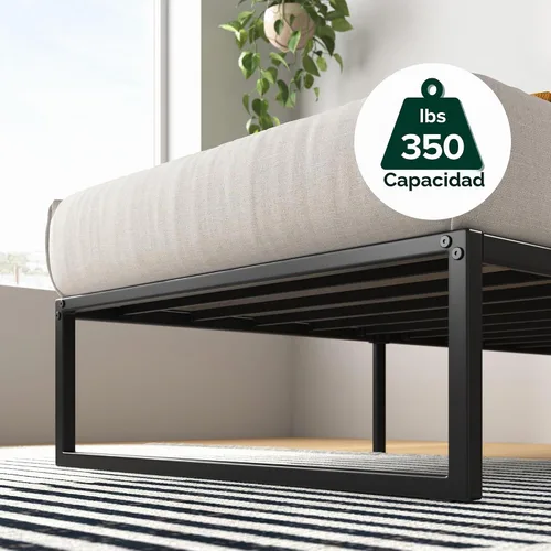 Vista 8 de Zinus Lorelei - Marco de cama de plataforma de metal de 14 pulgadas, soporte de listones de acero, no necesita somier, embalaje ecológico