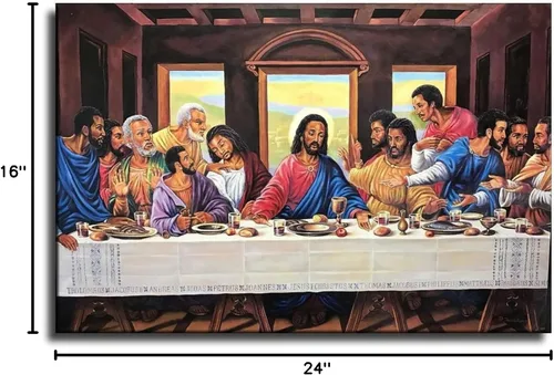 Vista 7 de Póster artístico de la última cena de Jesucristo y arte de pared, póster moderno para decoración de dormitorio familiar, 16 x 24 pulgadas