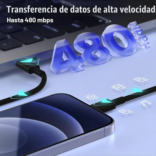 Vista 4 de [Usado] Paquete de 4 cables USB C a Lightning de 6 pies, cable de carga rápida para Negro
