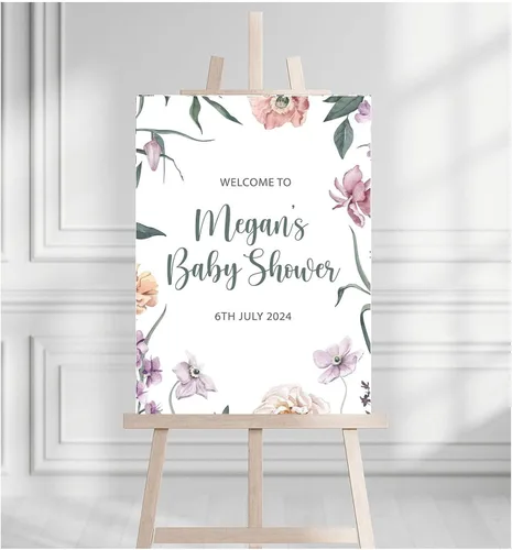 Vista 13 de Letrero de bienvenida para baby shower, personalizable, con texto en inglés «We Can Bearly Wait» Neutral Cute Teddy Bear Theme, varios tamaños