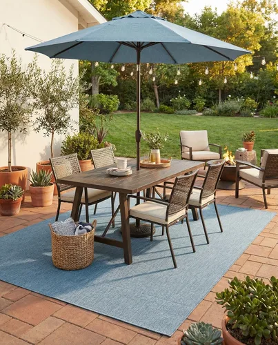 Vista 44 de Rugs.com Outdoor Solid Collection - Alfombra de pelo plano beige de 2 x 3 pulgadas, perfecta para entradas, cocinas, rincones de desayuno, piezas