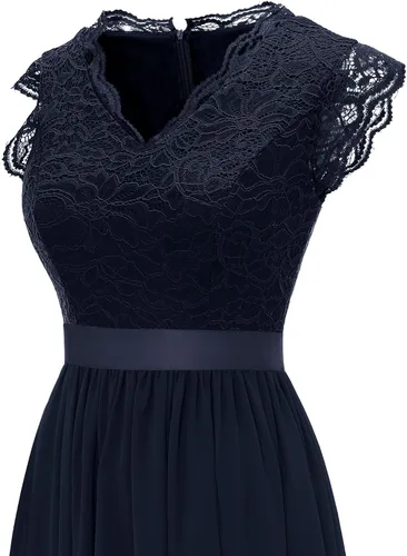 Vista 11 de Dressystar - Vestido de dama de honor, sin mangas, con cuello en V, para fiesta de boda