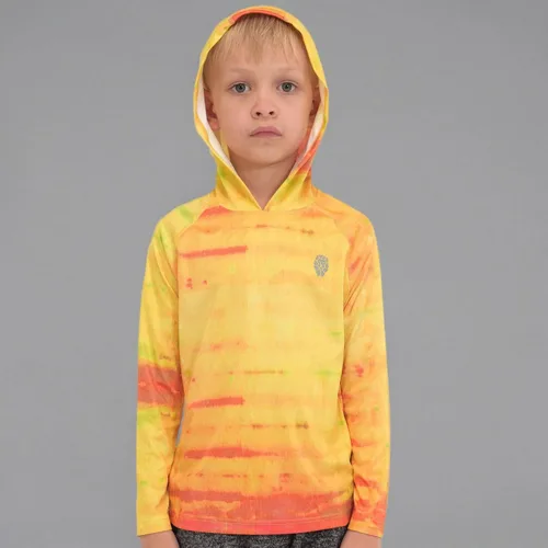 Vista 7 de Sudaderas con capucha para niños al aire libre, camisetas atléticas juveniles, protección solar UPF 50+