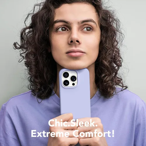Vista 8 de GONEZ Funda de silicona para iPhone 14 Pro Max, compatible con MagSafe, con protector de pantalla + protector de lente de cámara, silicona líquida a