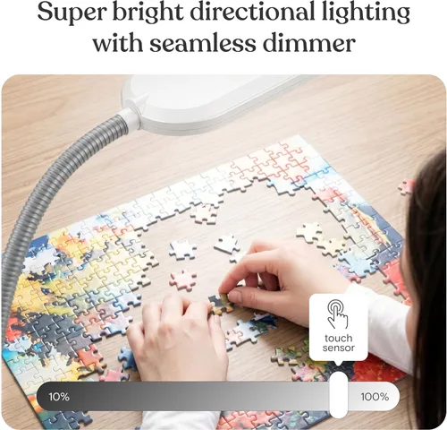 Vista 5 de Brightech Litespan - Lámpara de pie de lectura LED de segunda edición con LED blanco fresco, suave y cálido, atenuador integrado, diseño ajustable