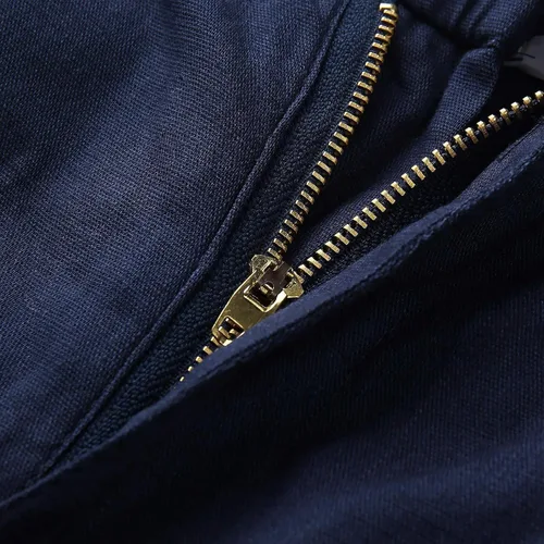 Vista 9 de Pantalones de trabajo para hombre, ligeros, de algodón y lino, para hombre, elásticos, sueltos, casuales, pantalones de cintura para hombre
