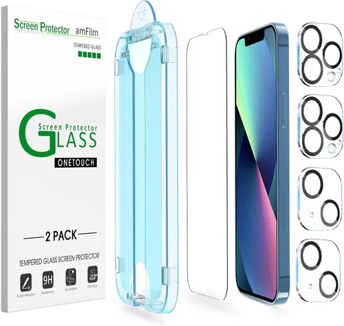 Vista 14 de amFilm OneTouch Protector de pantalla de vidrio para iPhone 11, iPhone XR (6.1 pulgadas) con kit de fácil instalación, vidrio templado, paquete de 2