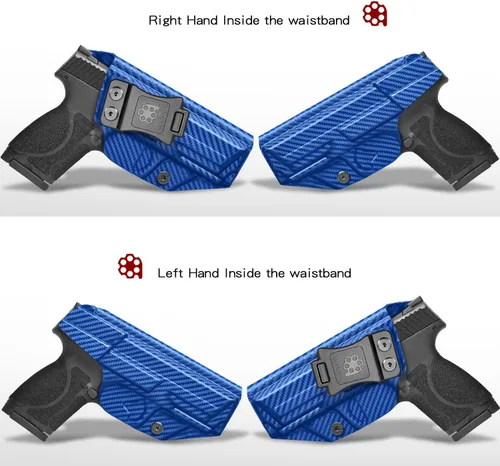 Vista 2 de Amberide IWB KYDEX Holster Fit Smith and Wesson M&P M2.0 9mm 40 4 and 4.25 Barrel No Red Dot Right Hand Concealed Carry Holster Adjustable Cant