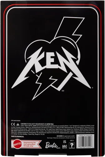 Vista 7 de Muñeca coleccionable de Ken de la película Barbie con gran abrigo de pelo sintético y chaleco de flecos negro con bandana