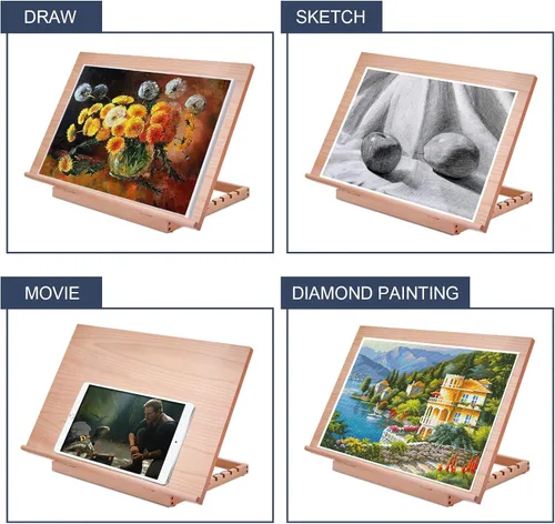 Vista 5 de Miratuso Tablero grande A2 para dibujar y dibujar artistas, paquete de 2 soportes de exhibición de caballete de pintura con marco A para artistas