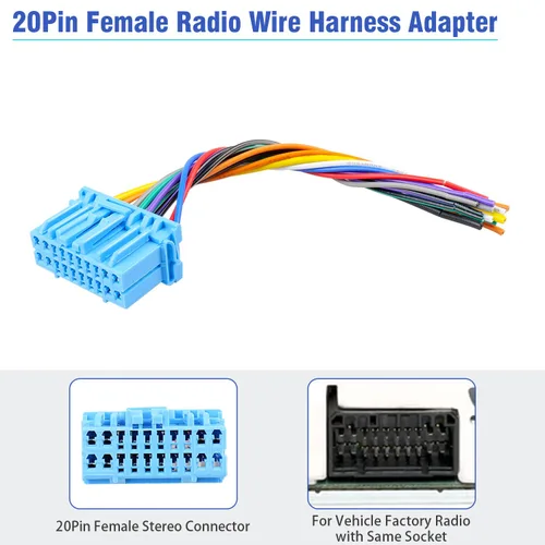 Vista 3 de Adaptador de arnés de cableado de radio femenino, reemplazo del conector de arnés de cable estéreo para automóvil para Acura 2001-2005 y Honda