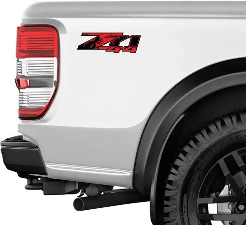 Vista 7 de Z71 4x4 (juego de 2 calcomanías) - F - 1500 2500 HD pegatinas (Z71 4x4 Red Splash)