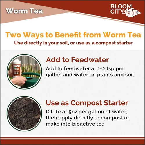 Vista 4 de Bloom City concentrado de té de lombrices orgánico y compost y potenciador Bokashi, 1/2 pinta (8 oz)